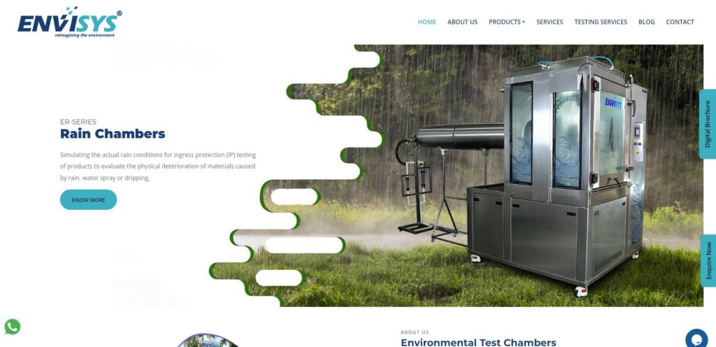 Envisys Technologies website design