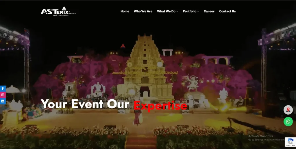 Live Events / Audio-Visual website design