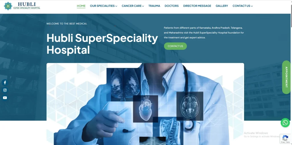 Healthcare Group website design